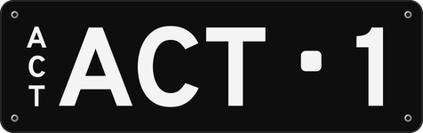 ACT·1 ACT licence plate