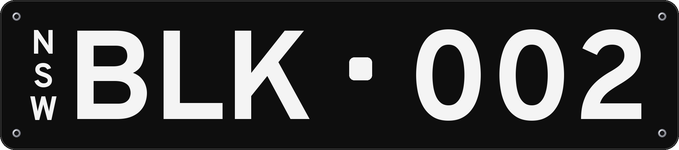 BLK·002 NSW licence plate