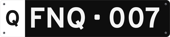 FNQ·007 QLD licence plate
