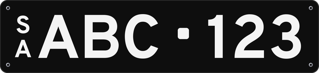 ABC·123 SA licence plate