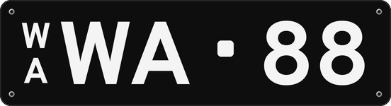 WA·88 WA licence plate