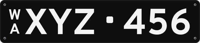 XYZ·456 WA licence plate
